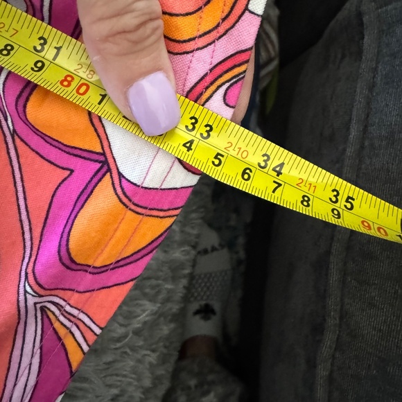 Belle by Kim Gravel Pink and Orange Patterned Cropped Pants - Picture 11 of 16